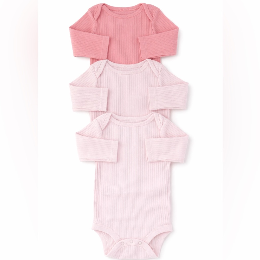 Cloud Island |  Ribbed Pink/Lavender Long Sleeve Set | 0-3M